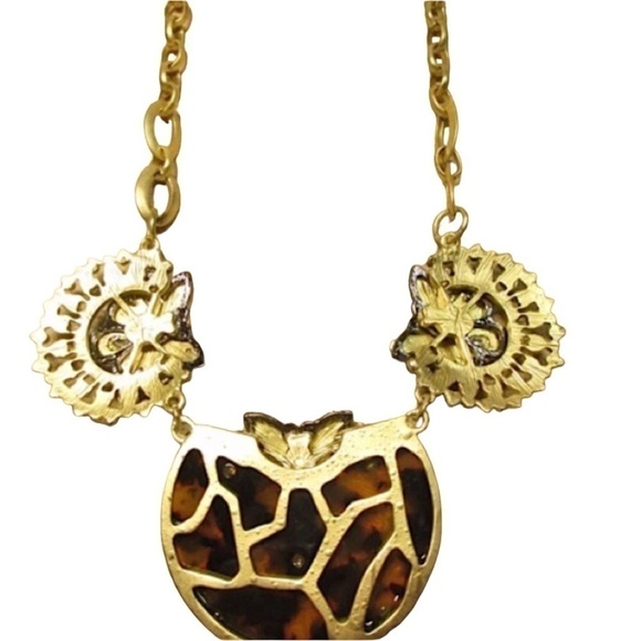 BOHO TORTOISE SHELL STATEMENT PENDANT #318 - Picture 3 of 4